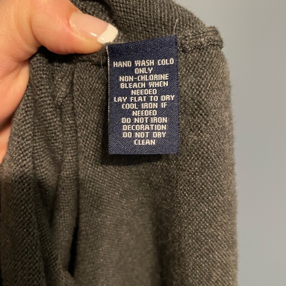 Chaps Shawl Collar Faux-Wrap Dress Gray Size XS - Picture 5 of 5